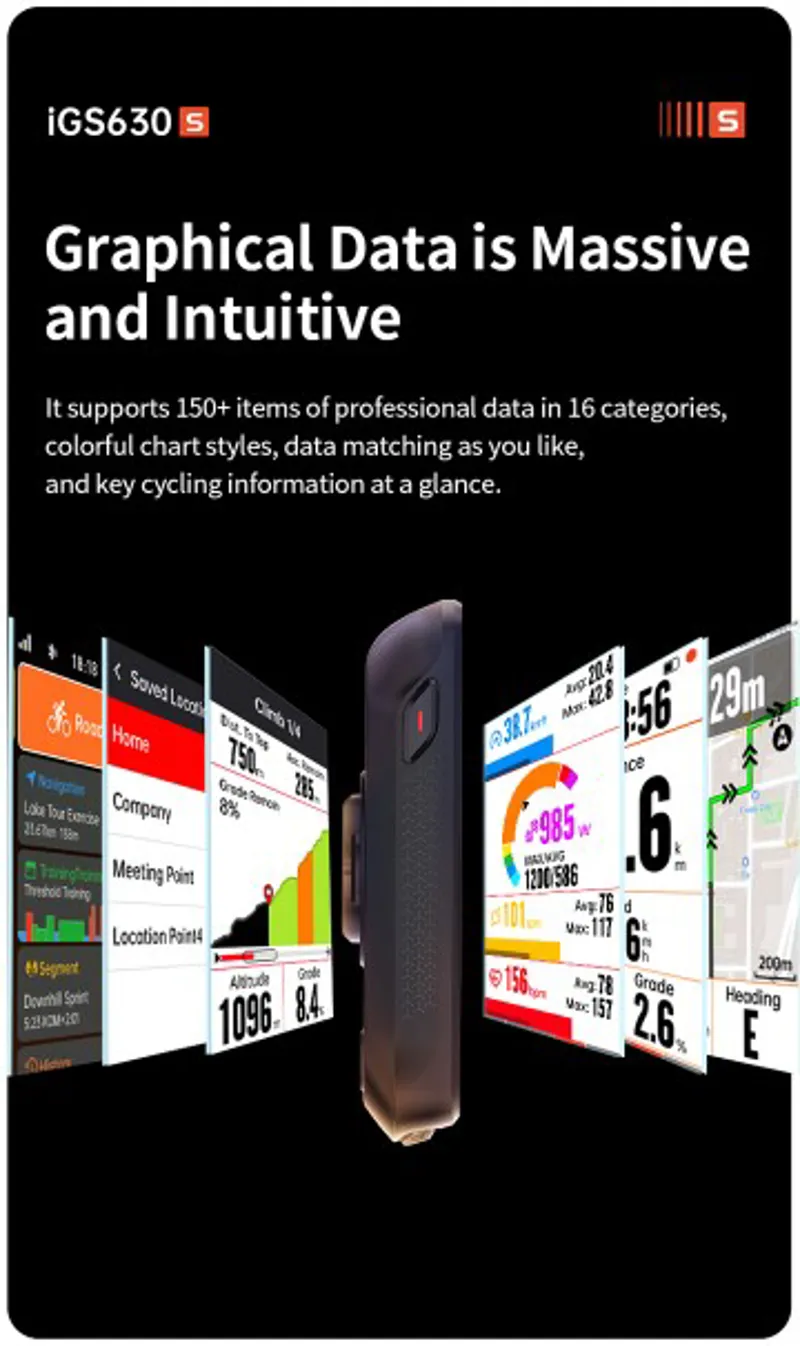 iGPSSport IGS630 GPS Bike Computer Black-5