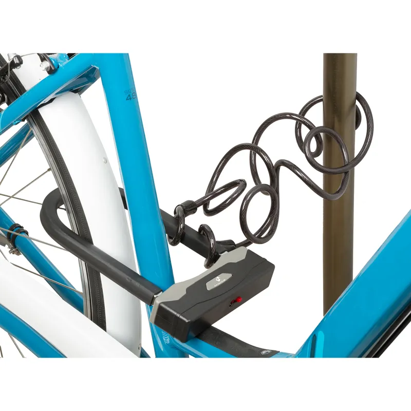 M-Wave Clip-on D-Lock Plus 8x1800mm Spiral cable Pack Black-2