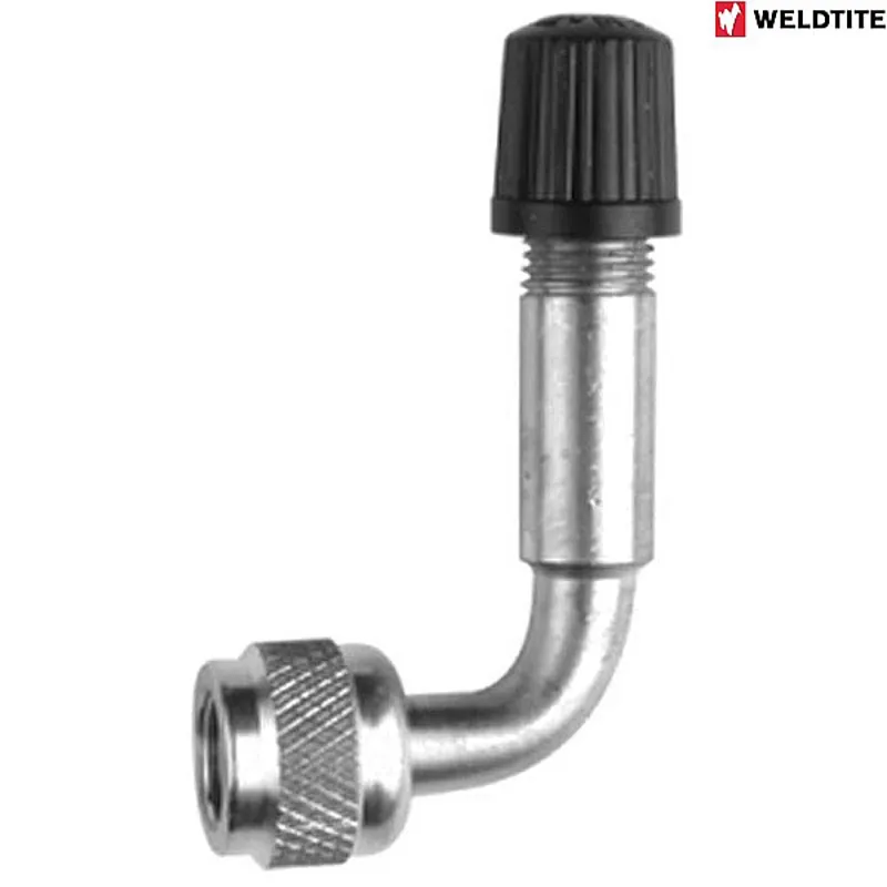 Weldtite Schrader Valve Type 90 Extension Silver