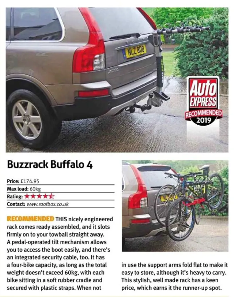 Buffalo 4 - 4 Bike Carrier Tow Bar Mounted-8