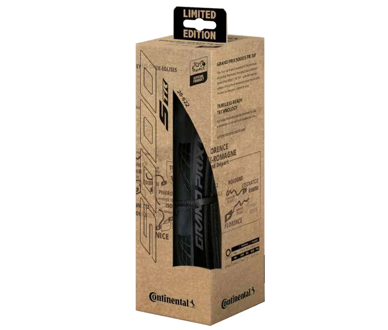 Continental Grand Prix 5000S Tubeless Ready Tyre Tour De France Version - Foldable Blackchili Compound: BLACK/BLACK 700x28c