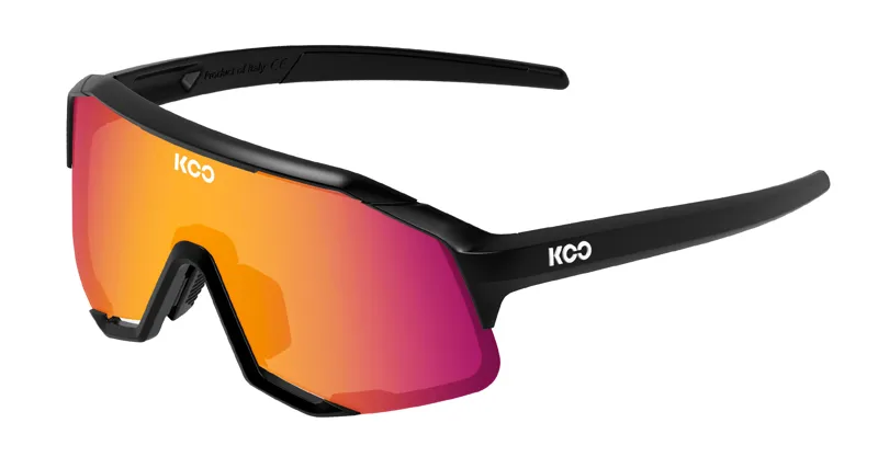Koo Demos Black Frame Photochromatic Fuschia Mirror Lenses