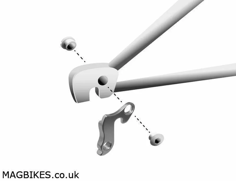 Generic Rear Derailleur Hanger Nut Bolt Screw Set Silver-1