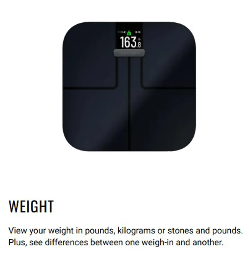 Garmin Index S2 Body Analysis Smart Scale Black-12