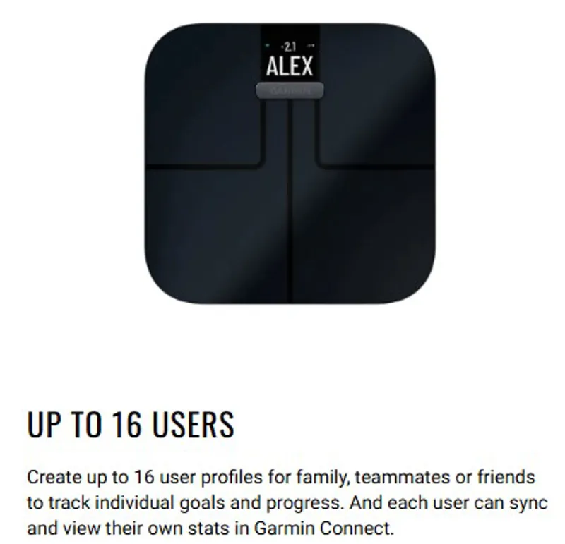 Garmin Index S2 Body Analysis Smart Scale Black-2