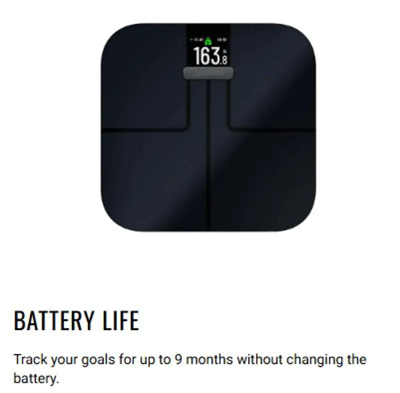 Garmin Index S2 Body Analysis Smart Scale Black-1