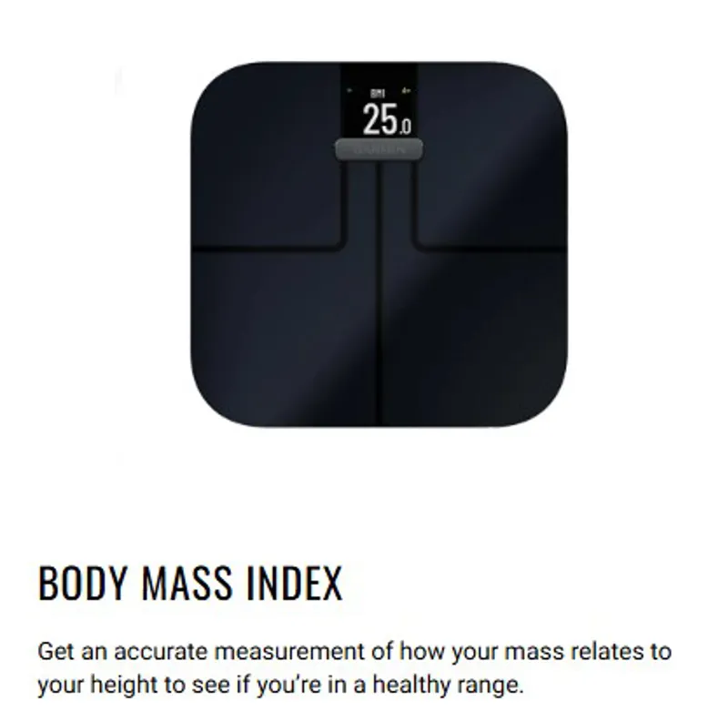 Garmin Index S2 Body Analysis Smart Scale Black