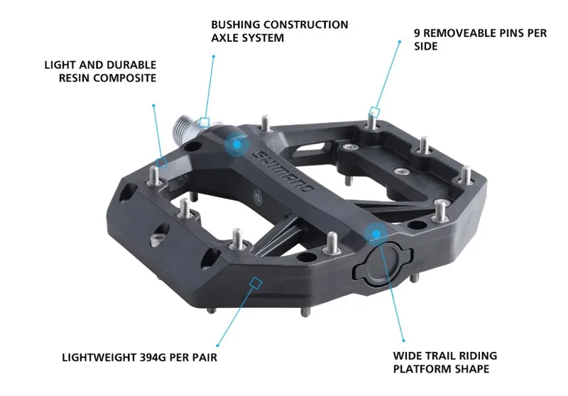 Shiamno MTB Flat Pedal GR400 Black pair-1