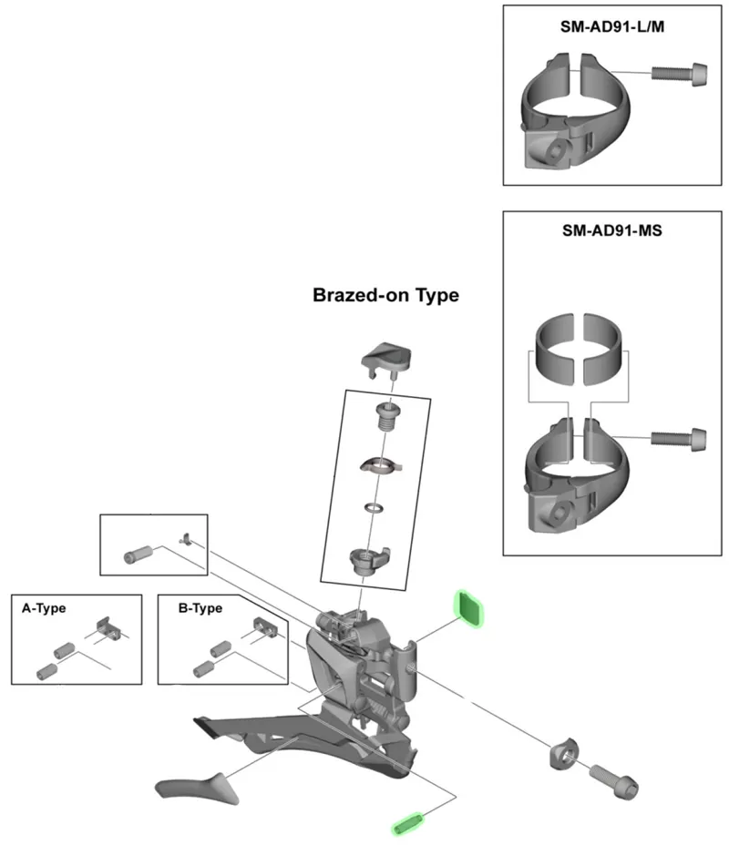 Shimano Front Derailleur FD-6800 Support Bolt And Plate Black Silver-1