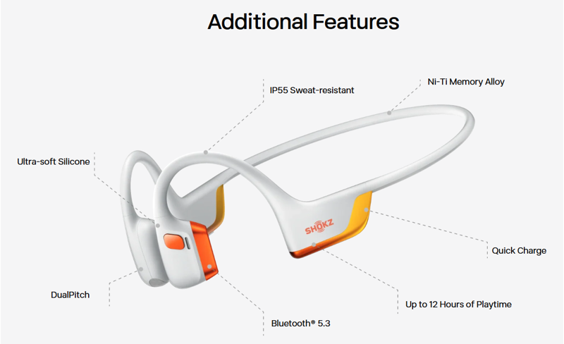 Shokz OpenRun Pro 2 Bone Conduction Headphones Black-4