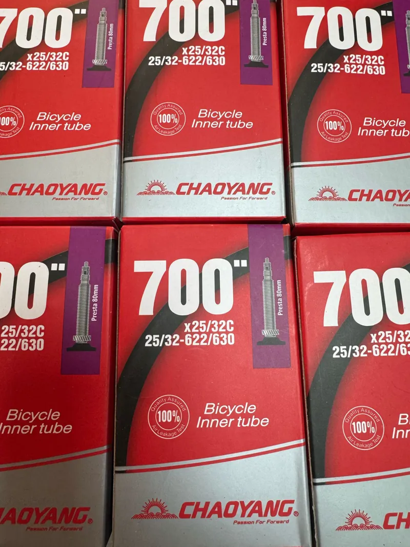 Chaoyang Inner Tube 70025/32 Presta 80mm Black - fixed core