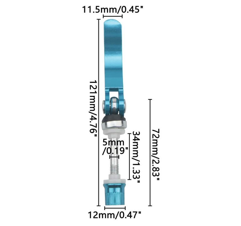 Quick Release QR Alloy Seatpost Clamp M6 x 65mm Blue-1