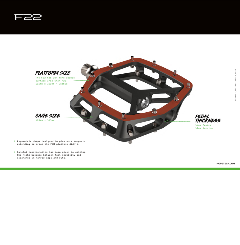 Hope F22 MTB Pedals - Pair - Black-5