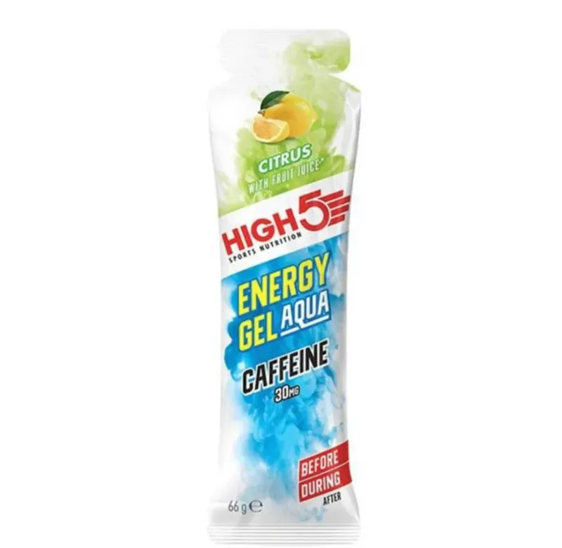 High5 Energy Gel Aqua Caffeine Citrus 66g White