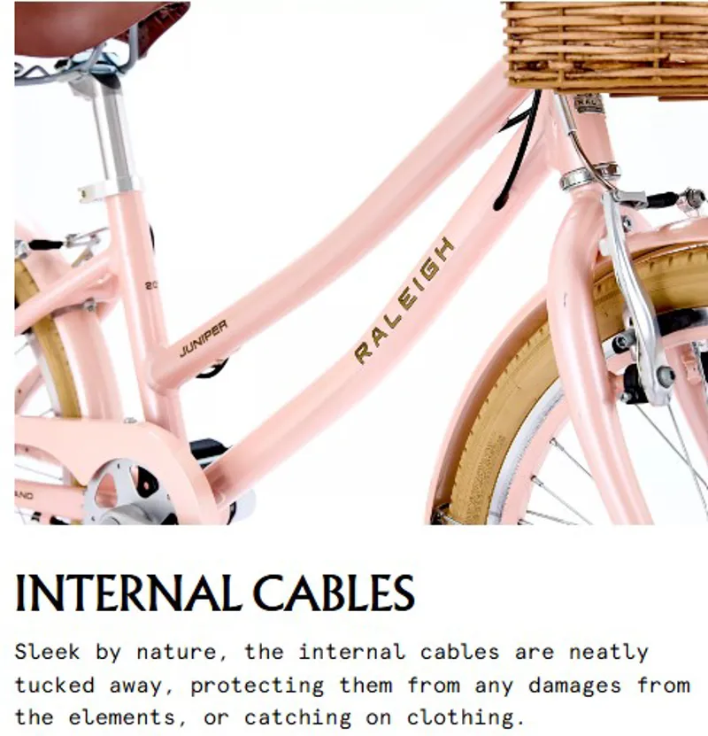 Raleigh Juniper 20 Inch Wheeled Light Alloy Kids Bike Cream With Basket-2