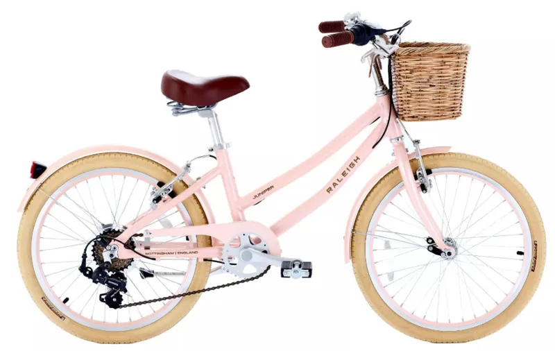 Raleigh Juniper 20 Inch Wheeled Light Alloy Kids Bike Cream With Basket-1