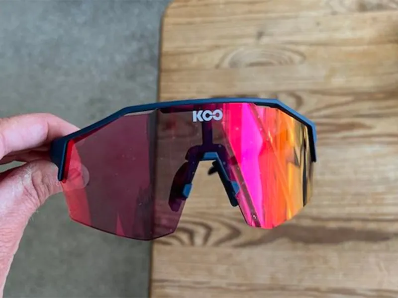 Koo Alibi Matt Dark Blue Frame Photochromatic Red Mirror Lenses-1