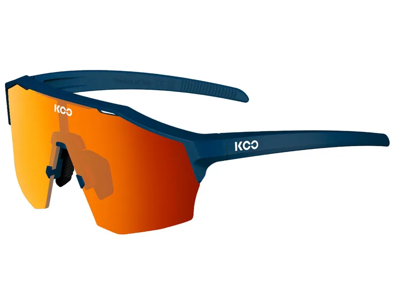 Koo Alibi Matt Dark Blue Frame Photochromatic Red Mirror Lenses