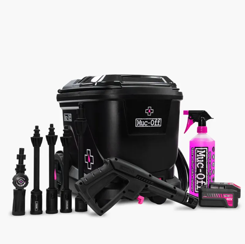 MucOff Mobile Pressure Washer with 1ltr Nano Cleaner Pink Black
