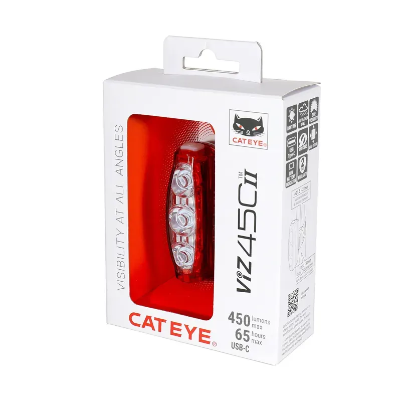 Cateye ViZ450 II Rear Bike Light in Black-1